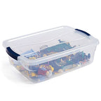 Rubbermaid Cleverstore 17 Qt Clear Storage Bins with Lids, 6-Pack, Stackable, BPA-Free, Made in USA - size: 17 Qt – 6 Pack