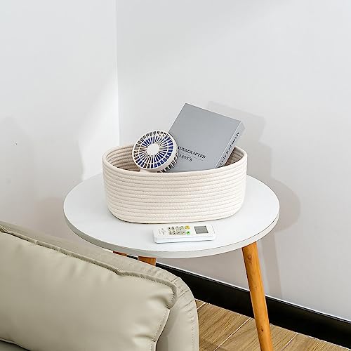 CubesLand Off White Small Storage Baskets for Shelves, Closet Organization Storage Bins Empty Gift Basket Baby Nursery Woven Baskets for Organizing, Rectangular Clothes Closet Shelves Baskets 3 Packs - color: Off White, size: 3pcs-Small Basket
