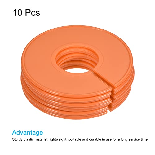 PATIKIL Clothes Dividers 10 Pack Blank Clothing Rack Size Sorting Reusable Wardrobe Round Hanger Separator, Orange - color: Orange