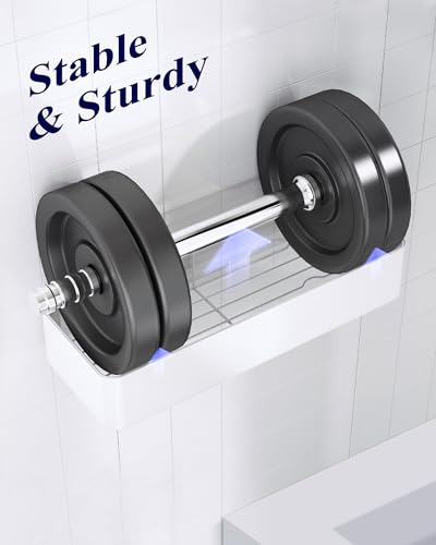 Kitsure Shower Caddy - 2 Pack Adhesive Shower Organizer, Rustproof Metal Shelves, No-Drill Bathroom Organizers and Storage, White, Large - color: White, size: Large