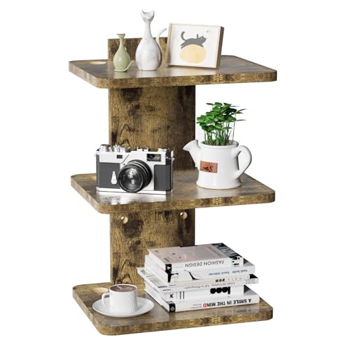 WALI Floating TV Shelf, 3 Tier Projector Shelf for DVD Player, Routers, Game Console, Cable Boxes, Living Room Decor Accessories, Wall Mount Shelves Holds Up to 22lbs(CS303NC), 3-Shelf, Vintage Brown - color: Vintage Brown, size: 13.78 x 11.02 Inch