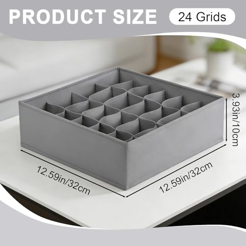 Sock Organizer Drawer Organizer,24 Compartment Foldable Storage,Closet Dividers for Underwear, Socks, Bras, Scarves, Ties, Grizzly - color: Grizzly