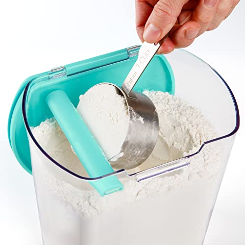 Progressive ProKeeper Baker's Airtight Kitchen Storage Canister Container Set for Flour, Sugar & More, Keeps Ingredients Fresh, with Accessories (Turquoise, 6- Piece) - color: Turquoise, size: 6- Piece