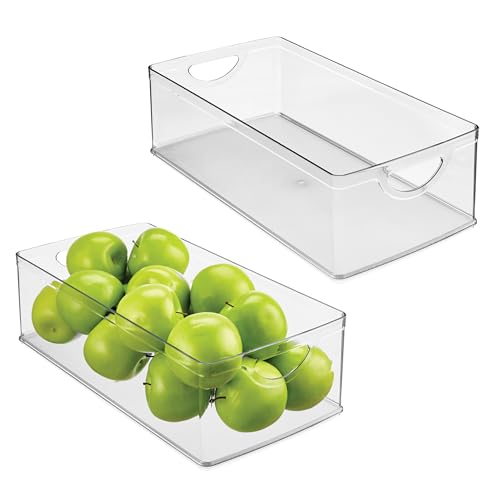 iDesign Stackable Clear Plastic Extra Long Storage Bin, Organizer for Kitchen Cabinet or Pantry, 2-Pack - style: Pack of 2