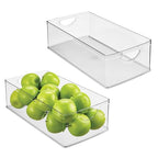 iDesign Stackable Clear Plastic Extra Long Storage Bin, Organizer for Kitchen Cabinet or Pantry, 2-Pack - style: Pack of 2