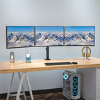 WALI Triple Monitor Mount, 3 Monitor Desk Mount for 13-27 inch Computer Screens, Holds up to 22 lbs, Triple Monitors Stand for Desk, with Tilt, Swivel, Rotation, VESA 75/100mm (M003S), Black - size: Triple, style: C-Clamp