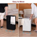 efluky Slim Laundry Hamper with Wheels, Rolling Laundry Basket for Clothes, Small Laundry Basket for Bedroom, Dorm and Laundry Room, 60L (12.7 Gallons) White