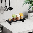 Acrylic Bathroom Counter Tray Stand, Kitchen Soap Holder Riser for Vanity Candle Plant Display, (1, Black-Small-8.6 x 3.6 x 1.5) - size: Black-Small-8.6 x 3.6 x 1.5