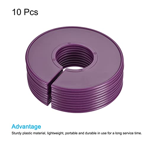 PATIKIL Clothes Dividers 10 Pack Blank Clothing Rack Size Sorting Reusable Wardrobe Round Hanger Separator, Purple - color: Purple