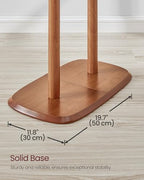 VASAGLE Coat Rack, Free Standing Coat Stand, Hall Coat Tree with 8 Hooks and Storage Shelf, 67.2 Inch Tall, for Coats, Hats, Bags, for Entryway, Hallway, Bedroom, Caramel Brown URCR040K01 - color: Caramel Brown, style: rectangular tray