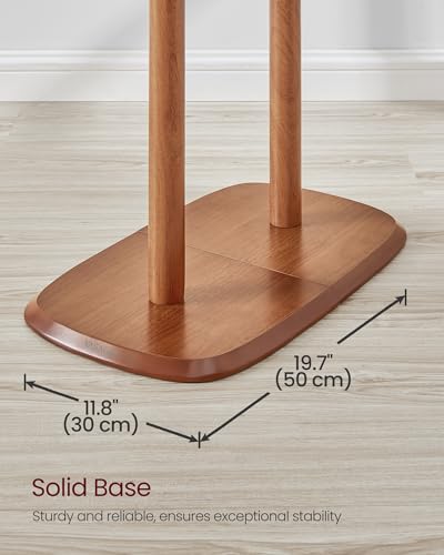VASAGLE Coat Rack, Free Standing Coat Stand, Hall Coat Tree with 8 Hooks and Storage Shelf, 67.2 Inch Tall, for Coats, Hats, Bags, for Entryway, Hallway, Bedroom, Caramel Brown URCR040K01 - color: Caramel Brown, style: rectangular tray