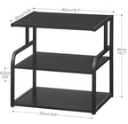 HOOBRO Printer Stand, 3-Tier Desktop Printer Table, Under Desk Printer Storage Office Organizer, Storage Rack with Adjustable Shelf, for Home Office, Kitchen, Living Room, Black BB06PS01