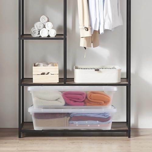 3-Pack 20 Quart Plastic Wheeled Latching Storage Boxes, Stackable Underbed Organizer Bins with Lid, Clear - size: 20 Quart
