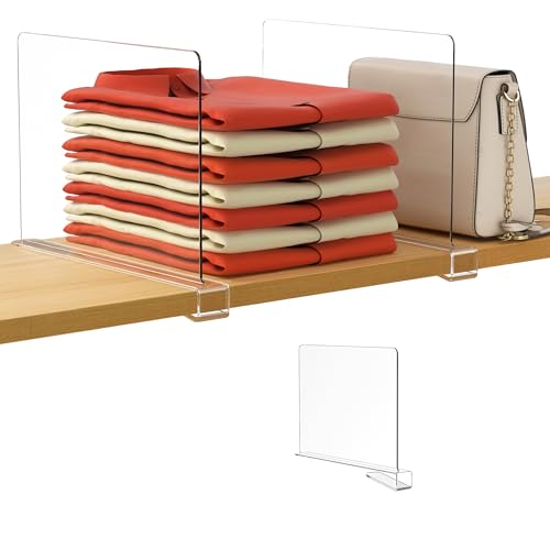 HBlife 1 Pack Clear Shelf Dividers, Vertical Purse Organizer for Closet Perfect for Sweater, Shirts, Handbags in Bedroom and Kitchen, Adjustable Acrylic Bookshelf for Organization - color: Clear, size: 1 PCS