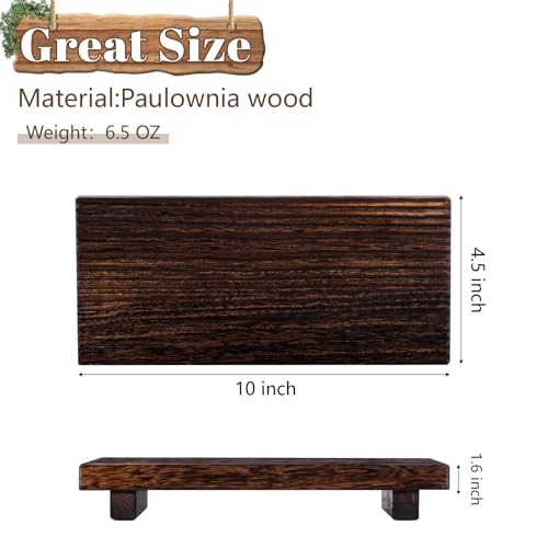 Bathroom Tray Farmhouse Decor Pedestal Stand Wood Riser Display Kitchen Accessories Soap Holder for Sink, Counter, Vanity, Dark Brown - color: Drak Brown, size: 10" x 4.5" x 1.6"