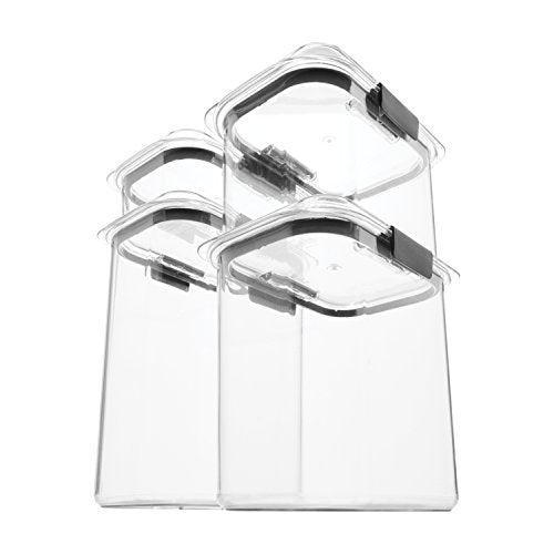 Rubbermaid Brilliance Pantry Food Storage Containers, Set of 4 (8 Pieces), BPA-Free, Clear, Airtight - size: Set of 4 Small (8-Piece)