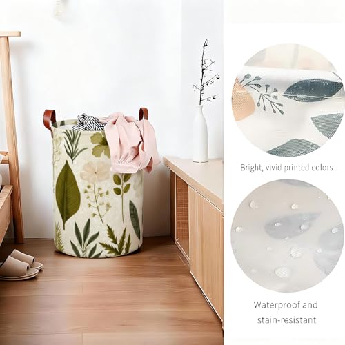Dark Botanical Laundry Basket Funky Collapsible Laundry Baskets Oxford Cloth Storage Bin Vintage Floral Hamper for Spring Room Decor 15.75x15.75x19.7" - color: Colorful581