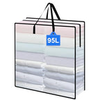 95L Under Bed Storage Bag, Under Bed Storage Containers, Clear Storage Bags for Clothes Quilt Pillow Wreath Blanket Storage or Closet Organizer Home Storage - style: 1-Pack