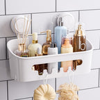 TAILI Shower Caddy Suction Cup, Heavy Duty Bathroom Organizer, Removable Shelves for Inside Shower, Shampoo, Waterproof Suction Plastic Storage for Bathroom Accessories Holder, White - style: 1 Tier - White