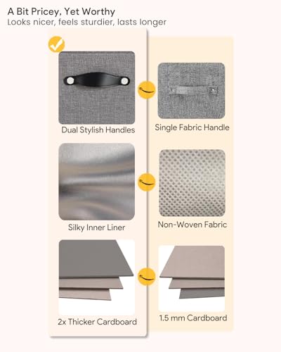 Foldable Fabric Storage Bins Cubes, 13x15x13 Inch Kallax Cubby Bins with Dual Handles, Dim Gray, 4 Pack - color: Dim Gray, size: KALLAX - 4 Pack