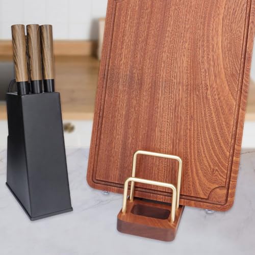 Chopping Board Rack with Wood Base Multi Layer Lid Holder Baking Pan Storage Organiser Cabinet Accessory for Home Kitchen - size: 16.6*10*15.4cm