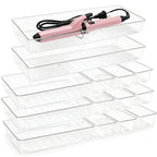 14 Pcs Clear Plastic Drawer Organizer Tray with 2 Pcs 15"x6" Extra Large Trays, Multi-Purpose Storage Bins for Vanity, Makeup, Kitchen Utensils, Bathroom, Office Desk, Auto Tools & Craft Supplies - size: 2 Pack 15×6", 3 Pack 9×6", 9 Pack 3×6"