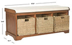 Safavieh American Homes Collection Lonan Grey and White Wicker Storage Bench - color: Brown