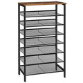 HOOBRO Shoe Rack for Entryway, 8-Tier Shoe Shelf, Large Capacity Shoe Storage Organizer for 21-24 Pairs of Shoes, Front Door Entrance, Hallway, Closet, Space Saver, Rustic Brown and Black BF18XJ01 - size: 8 Tiers (29.5"W)