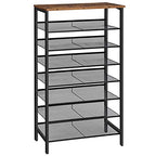 HOOBRO Shoe Rack for Entryway, 8-Tier Shoe Shelf, Large Capacity Shoe Storage Organizer for 21-24 Pairs of Shoes, Front Door Entrance, Hallway, Closet, Space Saver, Rustic Brown and Black BF18XJ01 - size: 8 Tiers (29.5"W)