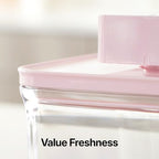 VAKUEN Premium Airtight Food Storage Containers ROSE 8P/SET, 6pcs Container, 1pcs Water Pitcher and Vacuum Sealer. Patented Double Silicone Lining, 100% Leak Proof, BPA-FREE