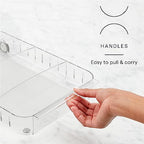 YouCopia RollOut Fridge Caddy BPA-Free Clear Rolling Refrigerator Organizer Bin with Adjustable Dividers and Handles, 9" Wide - size: 9" Wide