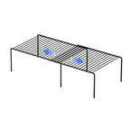 Redrubbit Expandable Shelf Rack, Rustproof Metal Storage Organizer for Kitchen, Fridge, Bathroom, Black - color: Black
