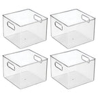 iDesign Clear Plastic Storage Bins for Kitchen - Pantry and Fridge Storage for Cabinets and Shelves, 4-Pack - style: Pack of 4