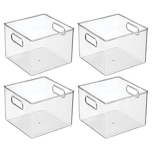 iDesign Clear Plastic Storage Bins for Kitchen - Pantry and Fridge Storage for Cabinets and Shelves, 4-Pack - style: Pack of 4