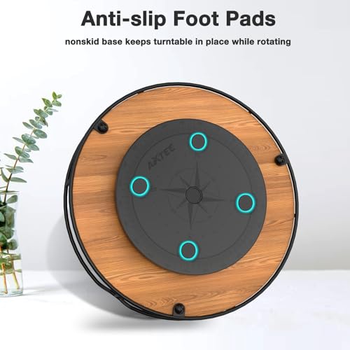 Lazy Susan Turntable Organizer for Cabinet Pantry Kitchen Countertop Refrigerator Cupboard, Pine Wood, 9", Carbonized Black - color: Carbonized Black, size: 9''