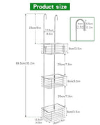 3-Tier Small Hanging Bathroom Organizer,caddy hanging,Shampoo Holder Stainless Steel,over the door shower caddy,shower storage - size: Narrow three-layer design