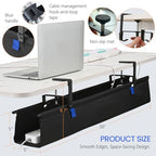 36" Under Desk Cable Management Tray- Clamp/Screw Mount Desk Cable Organizer Cable Tray Hiders for Office&Home - size: 36"L x 5.5"W