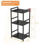 3-Tier Expandable Storage Shelves, 110LBS Heavy Duty Metal Shelving Unit, Adjustable Laundry Room Organization and Storage Shelf Rack,Ideal Narrow Bathroom Kitchen Laundry Room Organizer,Free-Standing - size: 3 Tier：11.8"D x 15.8"W x 31.5"H