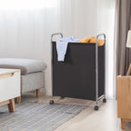 STORAGE MANIAC Rolling Laundry Hamper with Lid, 85 L Laundry Sorter with Wheels, 2 Loads Dirty Clothes Hamper, Laundrys Organizer, Clothes Basket Cart with Wheels for Small Space, Black