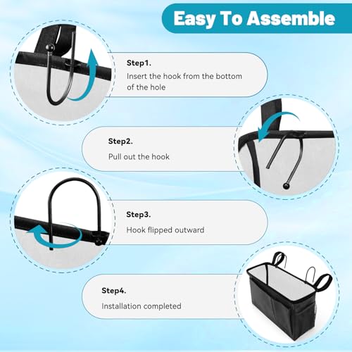 BlissTotes Bedside Caddy, Bedside Storage Organizer for Bunk Bed Accessories, Dorm Storage for Bedside Shelf and Bunk Bed Shelf, Bed Caddy for Home, Dorm, Bunk (Dark Gray, 1 Pack) - color: Dark Gray