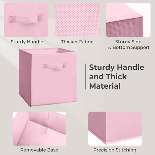 11x11 Storage Bins, Set of 6 Storage Cubes, Collapsible Cube Storage Box, Fabric Closet Organizers with Handles for Home, Office, Closet Shelf Cabinet, Bookcase, Multi-Color - color: Multi-Color, size: 6 Pack