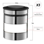 Le'raze Quality Stainless Steel Canister Set of 3 for Kitchen Counter with Glass Window & Airtight Lid - Food Storage Containers with Lids Airtight - Pantry Storage and Organization Set