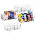 ClearSpace Plastic Pantry Bins with Removable Dividers - Kitchen Storage and Organization (4 Pack) - size: 10.5"L x 6"W x 3.5"H