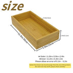 Bamboo Drawer Organizer 11.8x5.9x2.4 Inch | Rectangle Drawer Divider & Utensil Tray for Kitchen, Bathroom, Office, Makeup & Jewelry - size: 11.8"D x 5.9"W x 2.4"H