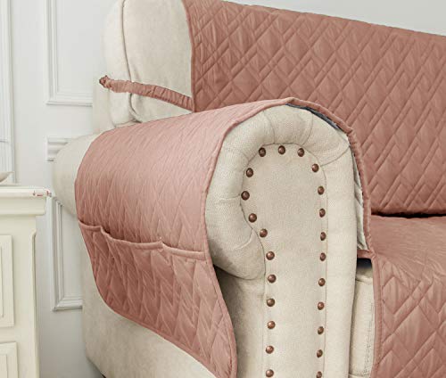 Ameritex Waterproof Nonslip Recliner Cover Stay in Place, Dog Chair Cover Furniture Protector, Ideal Recliner Slipcovers for Pets and Kids (Pink, 23") - color: Pink, size: 23"