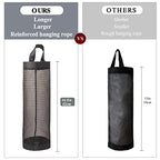 TOGETRUE Plastic Bag Holder, Grocery Bag Holder Mesh Hanging Storage Bag Dispenser (Black 2 Packs) - color: Black 2 Packs