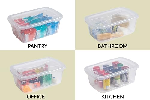 Rubbermaid Cleverstore 6 Qt Clear Storage Bins with Lids, 12-Pack, Stackable, BPA-Free, Made in USA - size: 6 Qt - 12 Pack