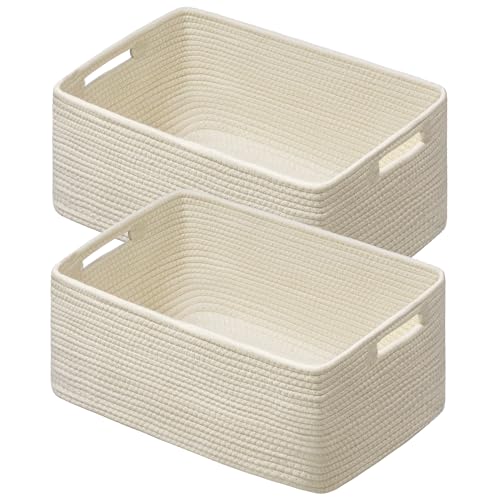 UBBCARE 2 Pack Storage Baskets for Shelves, Large Woven Storage Baskets, Dog Toy Bins, Baskets for Organizing Clothes, Towels, Books, Blanket, 17"L x 13"W x 7.5"H, Beige - color: Beige, size: 2 Pack-17"(L)×13"(W)x7.5"(H)
