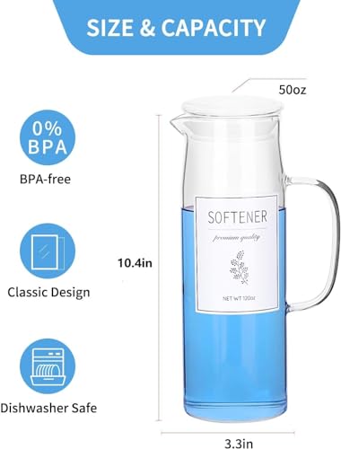 Laundry Detergent Dispenser Set with Labels and Handle for Laundry Room Organization and Storage- Easy Pour 2 Pack 50 oz Liquid Laundry Containers for Laundry Room Decor, Farmhouse Decor - color: Glass Lid