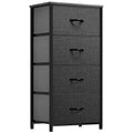 YITAHOME Storage Tower with 4 Drawers - Fabric Dresser, Organizer Unit for Bedroom, Living Room, Closets - Sturdy Steel Frame, Easy Pull Fabric Bins & Wooden Top - color: Cool Black Grey Ash, style: 4-Drawer